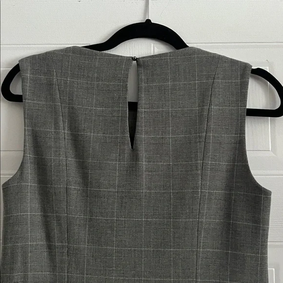 Armani Jeans Asymetrical Flap Dress Plaid Gray Black White size 6 - Picture 7 of 9